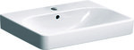 Smyle Square washbasin B60 cm, H16.5 cm, T48 cm, with overflow, with tap hole