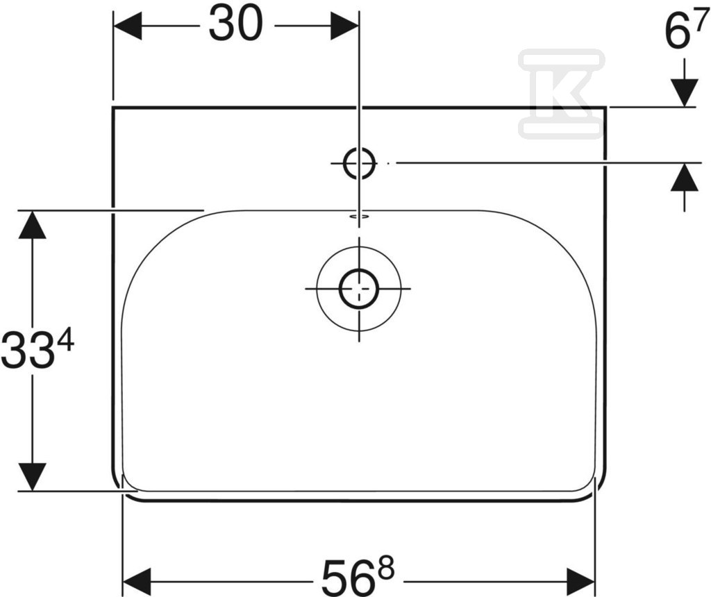 Smyle Square mosdó, B60cm, H16,5cm, - 500.229.01.1