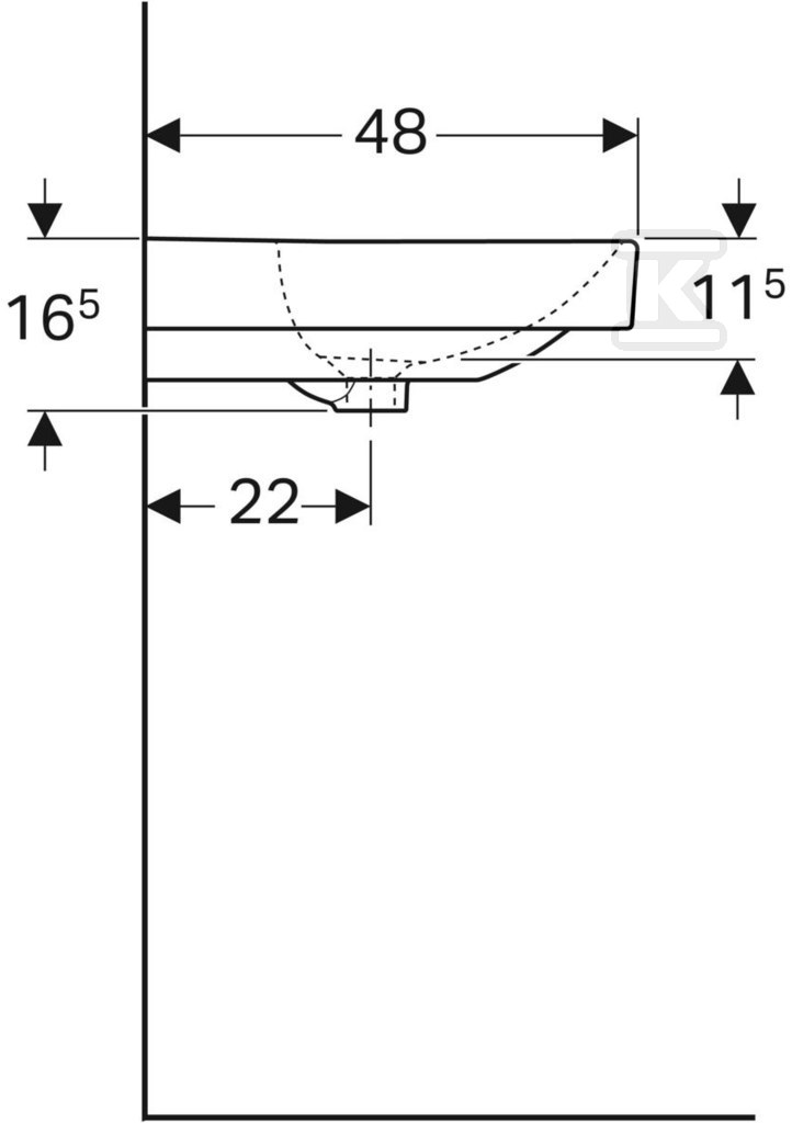 Smyle Quadratisches Waschbecken B75 cm, - 500.249.01.1