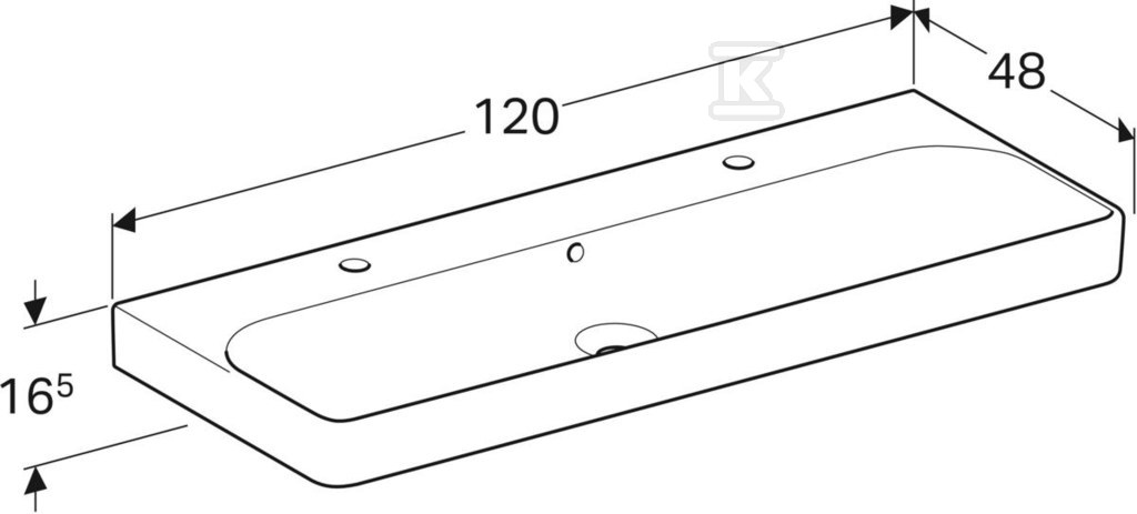 Smyle Quadratisches Waschbecken B120 - 500.253.01.1