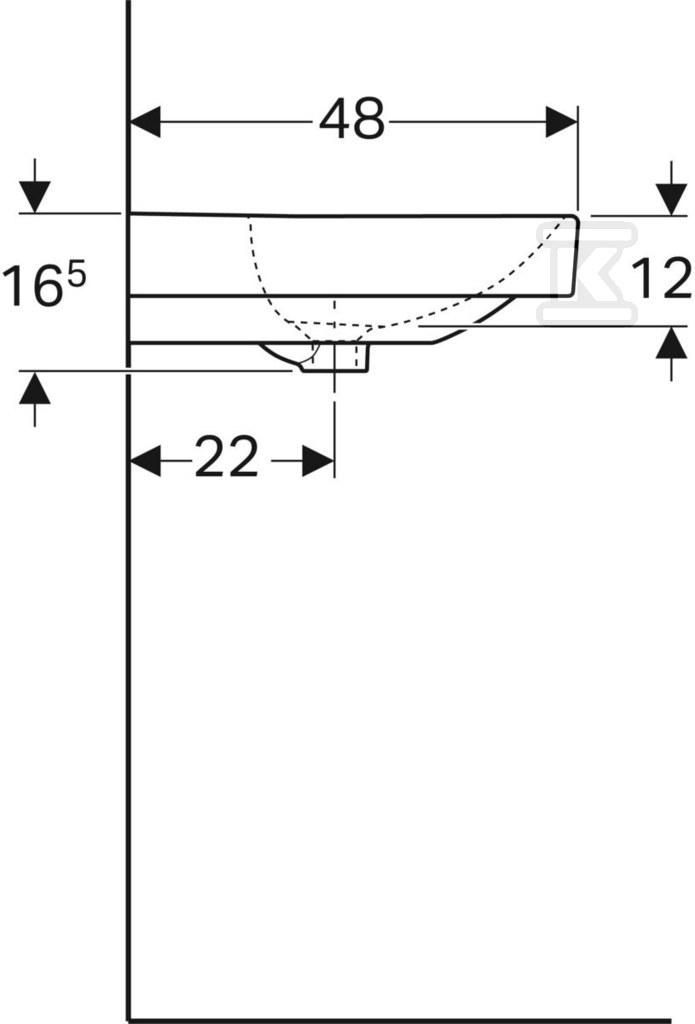 Smyle Čtvercové umyvadlo B120 cm, V16,5 - 500.253.01.1