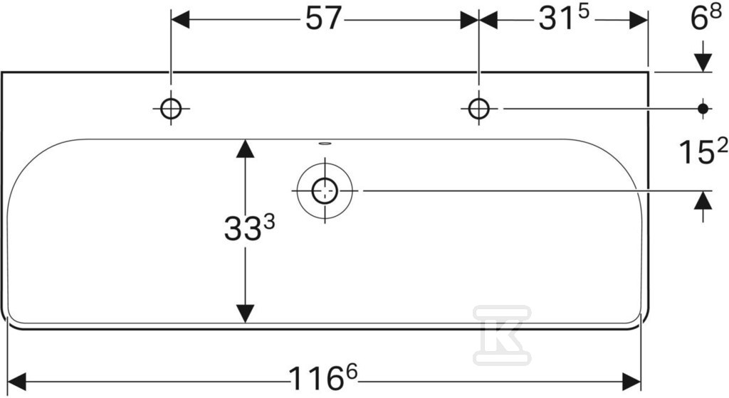 Smyle Quadratisches Waschbecken B120 - 500.253.01.1