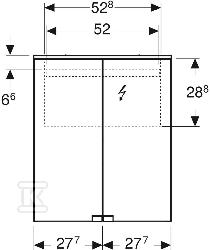 Option Basic mirror cabinet, B55, with - 500.258.00.1