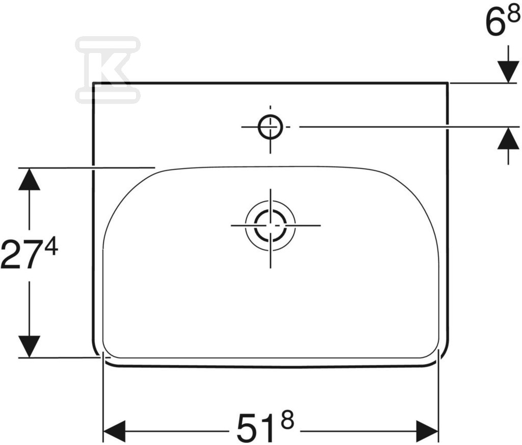 Smyle Square Umywalka, B55cm, H16.5cm, - 500.259.01.8