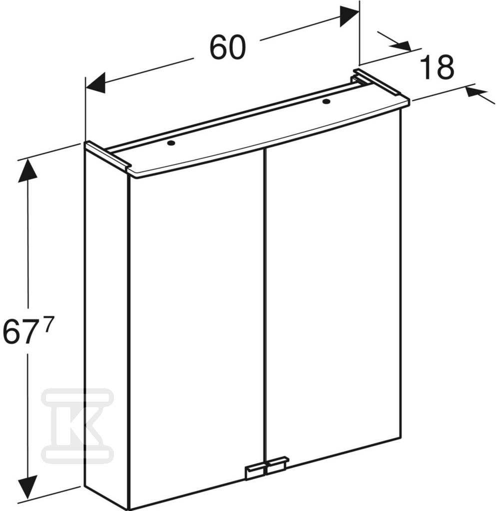 Možnost Basic B60 zrcadlová skříňka s - 500.273.00.1