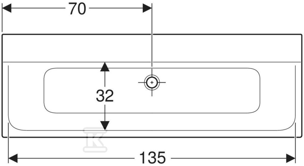 Umywalka Xeno2 140x48cm bez otw. - 500.276.00.1