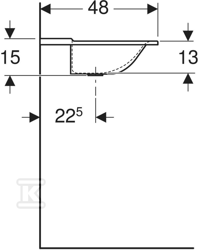 Umywalka Xeno2 140x48cm, 2 otw. Varicor - 500.277.00.1