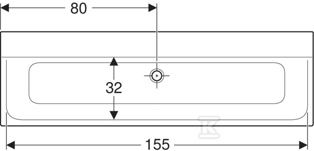Umywalka Xeno2 160x48cm bez otw. - 500.278.00.1