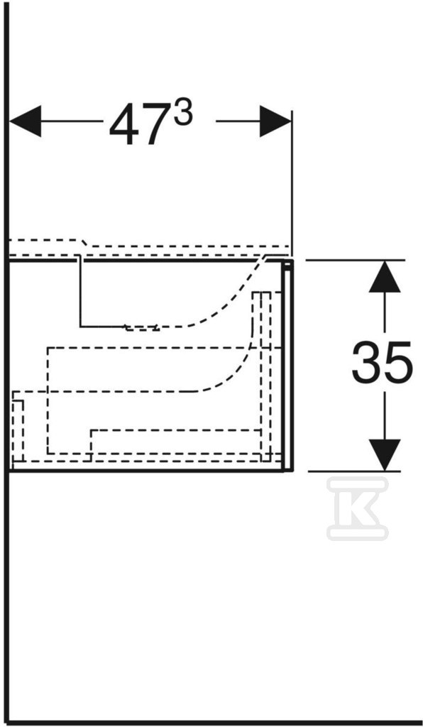 Szafka Xeno2 pod umywalkę 160 cm, 2 - 500.346.00.1