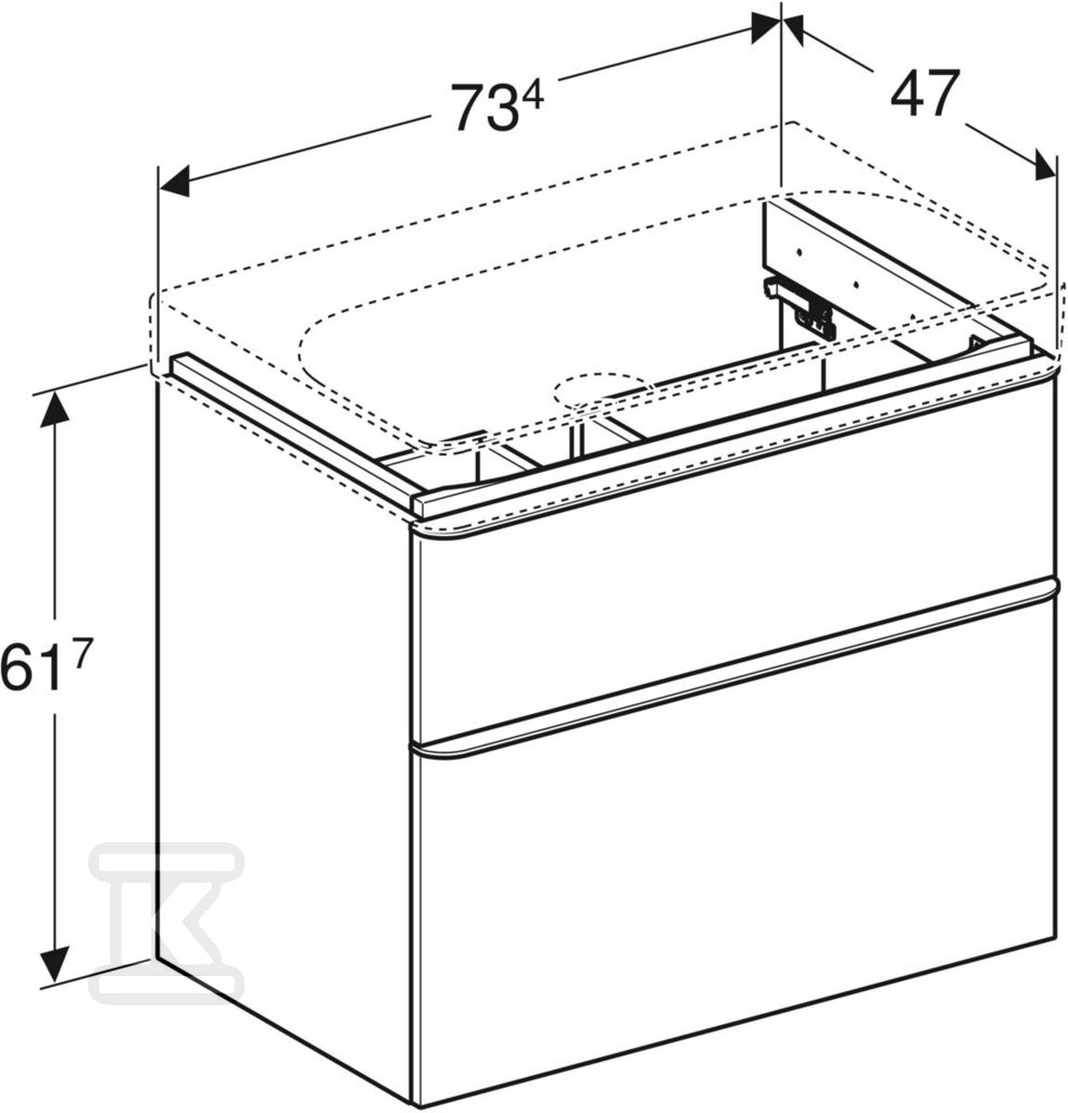 Smyle Square washbasin cabinet B73.4 - 500.353.JL.1