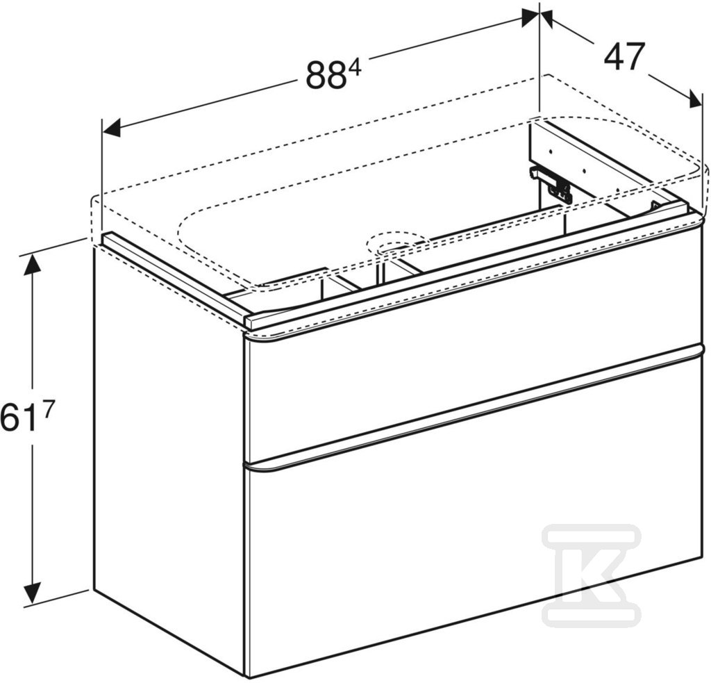 Smyle Square washbasin cabinet B88.4 - 500.354.JL.1