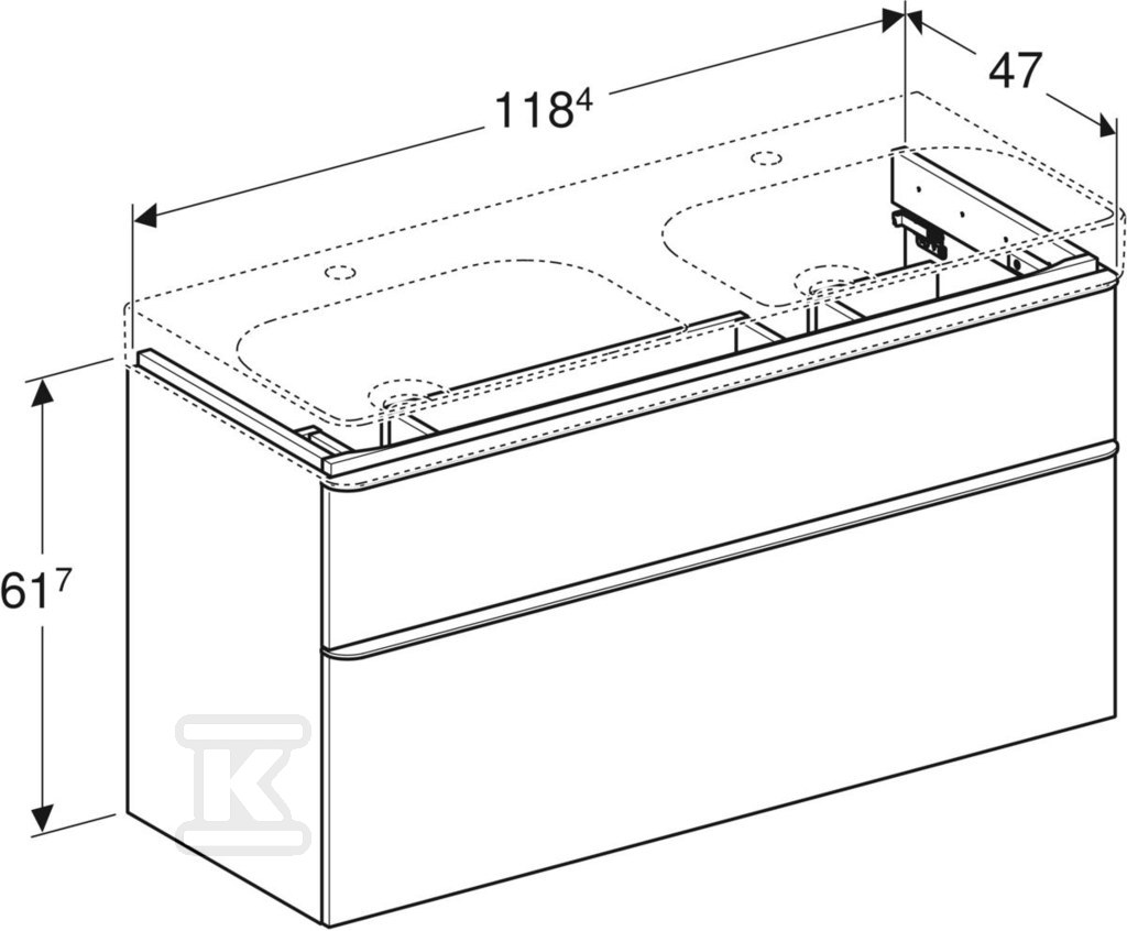 Smyle Square Szafka pod podwójną - 500.356.00.1