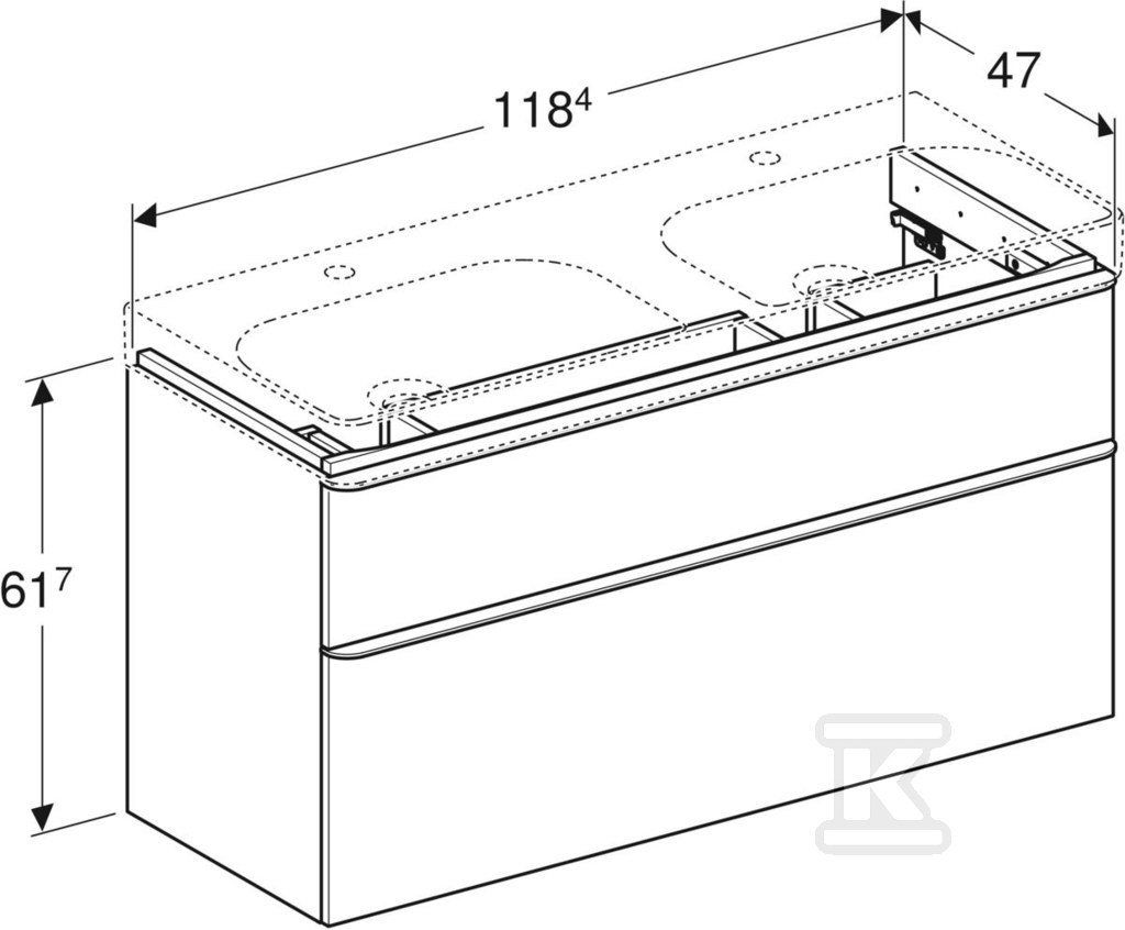 Smyle Square Szafka pod podwójną - 500.356.JL.1