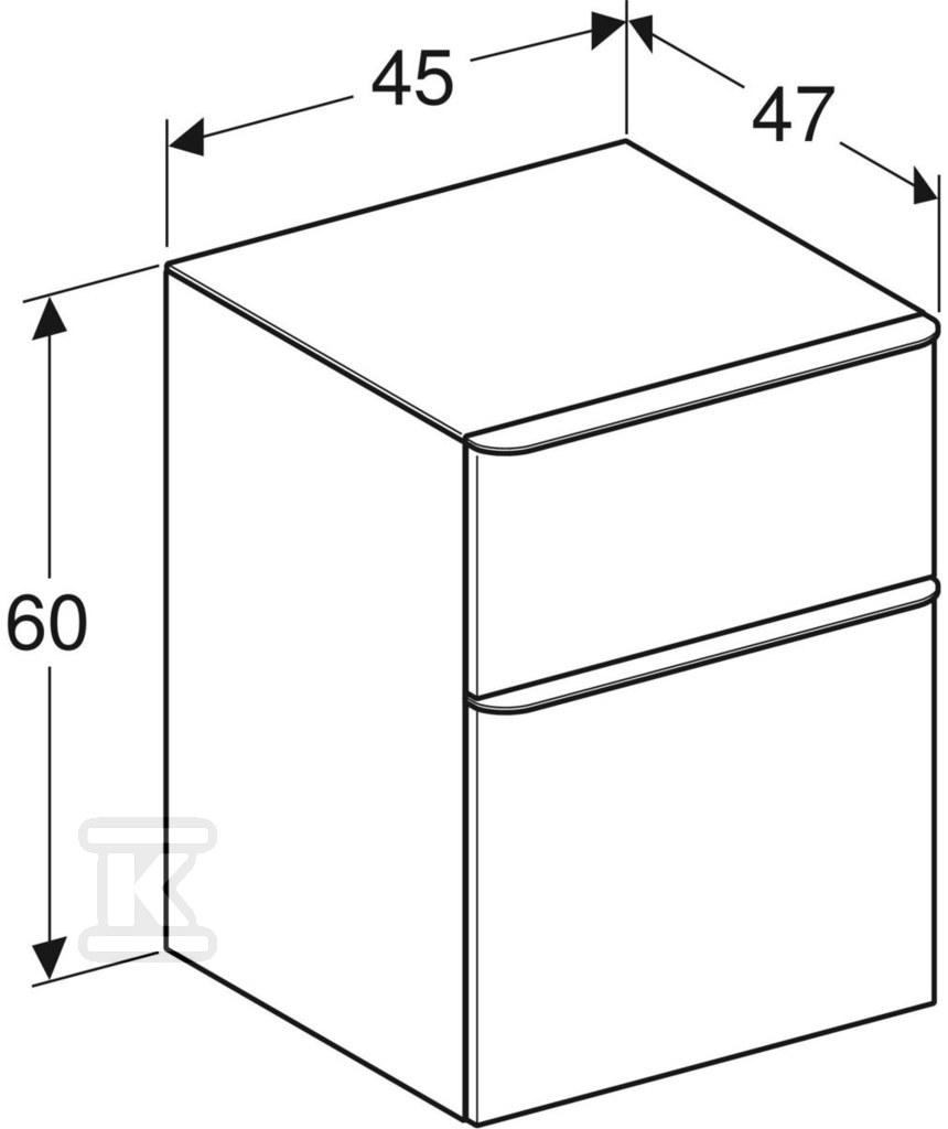 Boční skříňka Smyle Square B45 cm, H60 - 500.357.JR.1