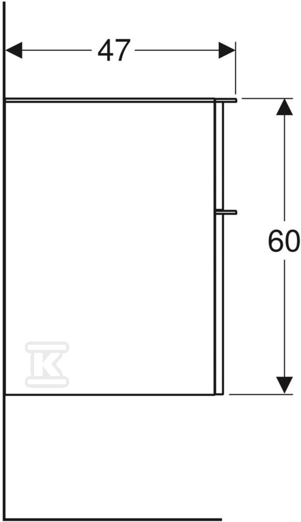 Boční skříňka Smyle Square B45 cm, H60 - 500.357.JR.1