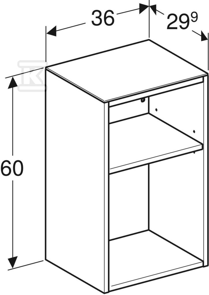 Smyle Square open side cabinet B36 cm, - 500.358.00.1