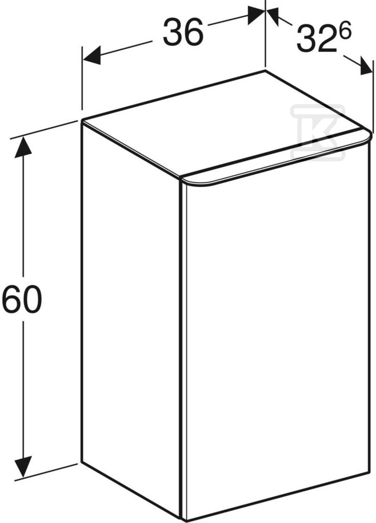 Smyle Square side cabinet B36 cm, H60 - 500.360.JR.1