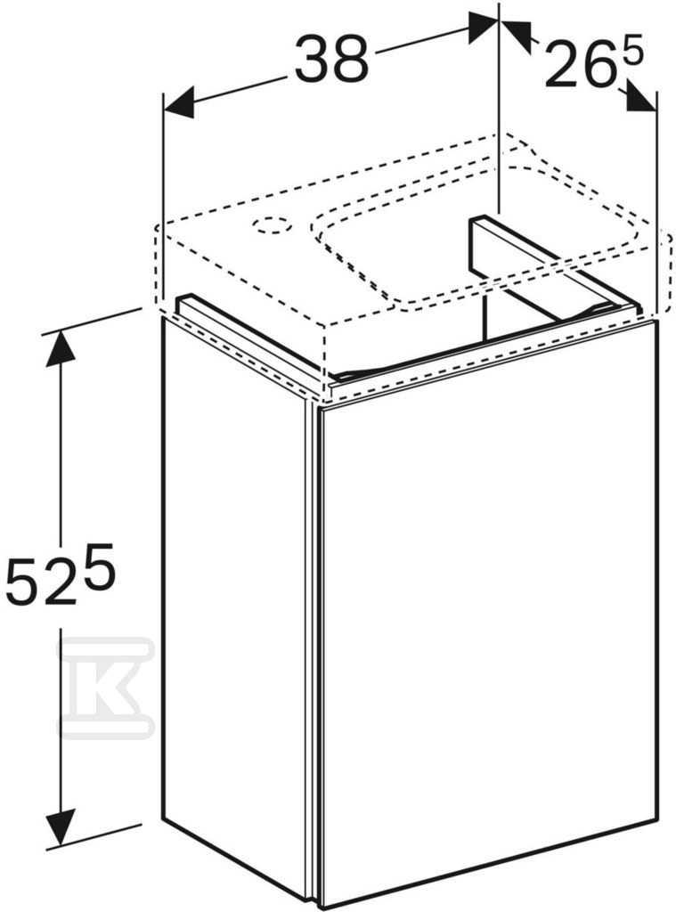 Szafka Xeno2 pod umywalkę 40 cm, ciepły - 500.502.00.1