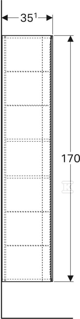 Szafka Xeno2 boczna wysoka 36x170 cm, - 500.503.00.1