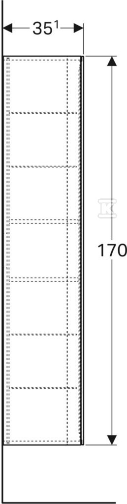 Szafka Xeno2 boczna wysoka 36x170 cm, - 500.503.01.1