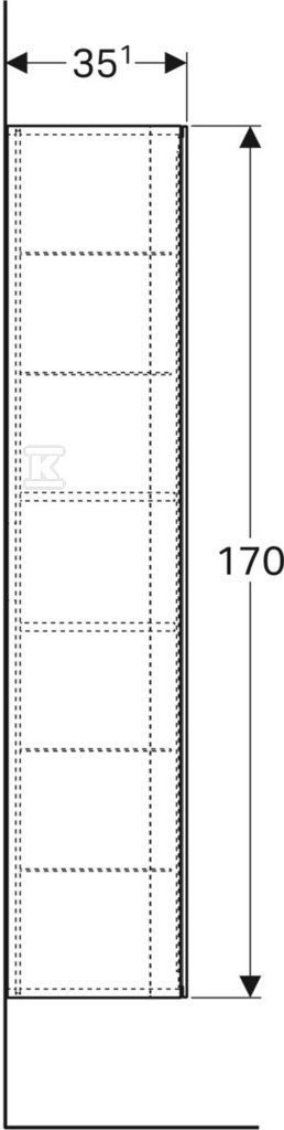 Szafka Xeno2 boczna wysoka 36x170 cm, - 500.503.43.1