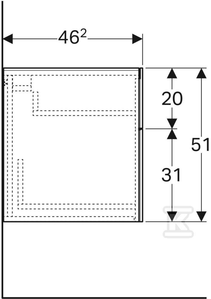 Szafka Xeno2 boczna 45 cm, szary mat - 500.504.43.1