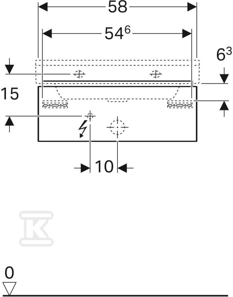 Szafka Xeno2 pod umywalkę 60 cm, 1 - 500.505.00.1