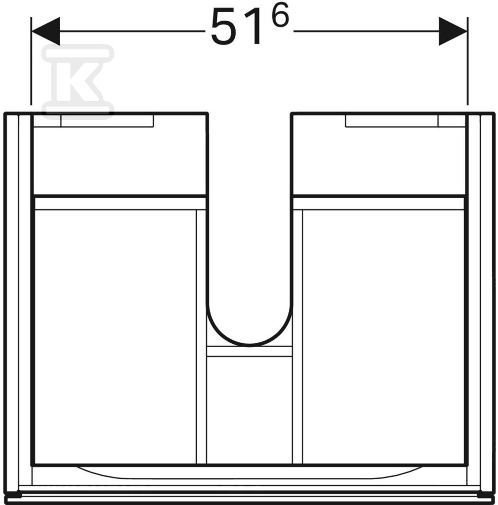 Szafka Xeno2 pod umywalkę 60 cm, 1 - 500.505.00.1