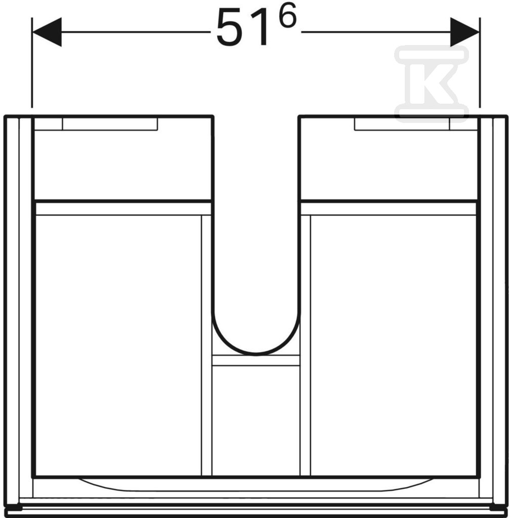 Szafka Xeno2 pod umywalkę 60 cm, 1 - 500.505.01.1