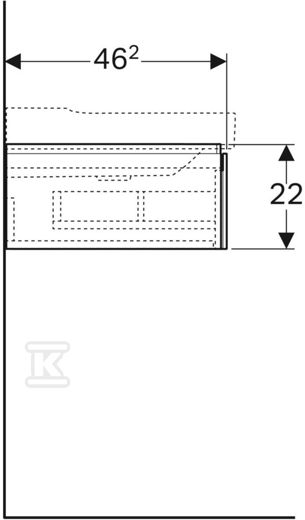 Szafka Xeno2 pod umywalkę 60 cm, 1 - 500.505.43.1