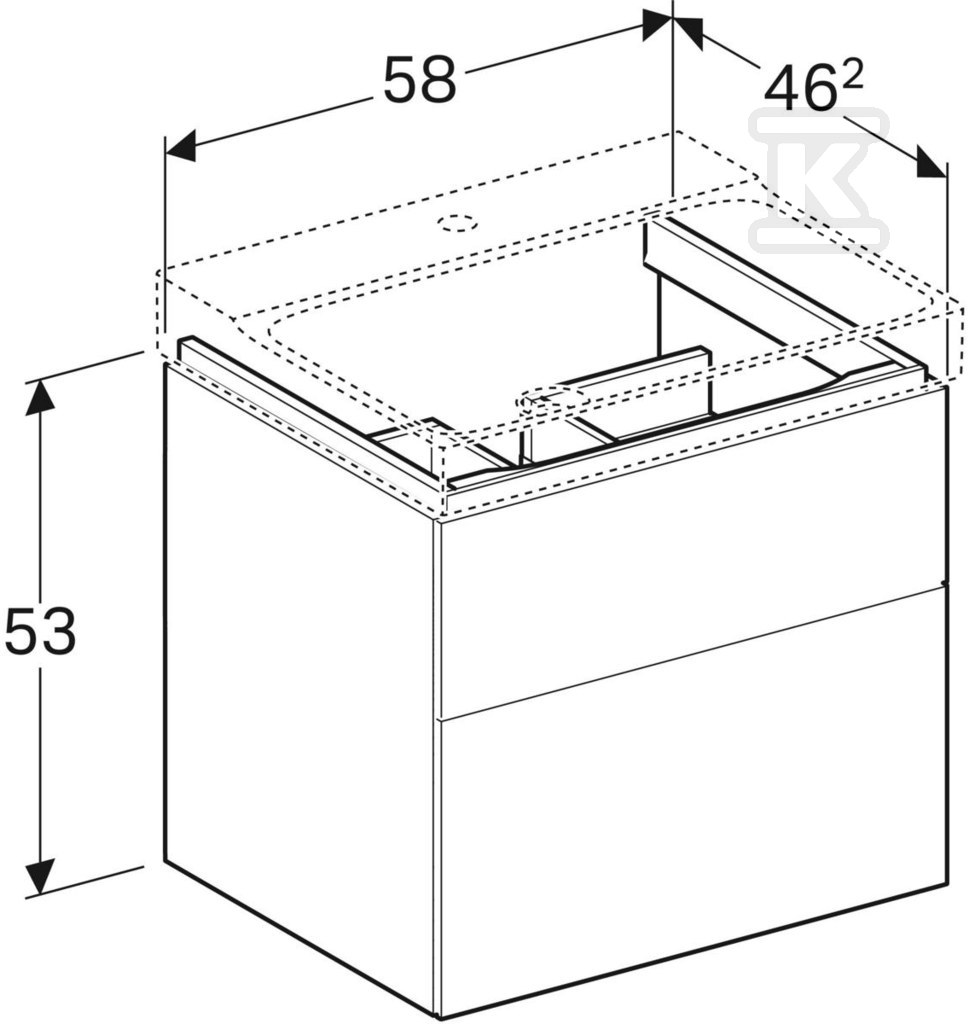 Szafka Xeno2 pod umywalkę 60 cm, 2 - 500.506.43.1