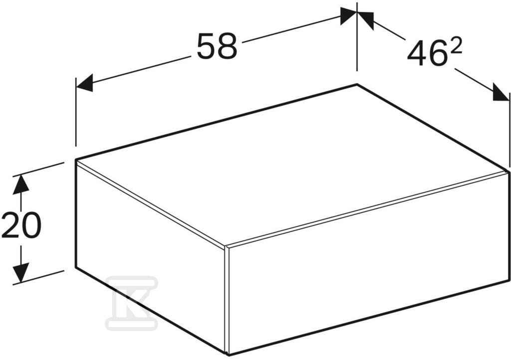 Szafka Xeno2 boczna 60 cm, biały połysk - 500.507.01.1