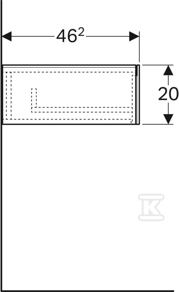 Szafka Xeno2 boczna 60 cm, biały połysk - 500.507.01.1