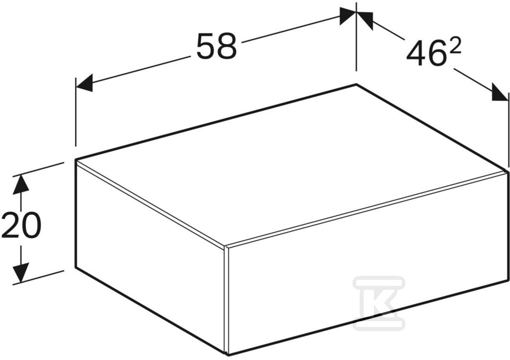 Szafka Xeno2 boczna 60 cm, szary mat - 500.507.43.1