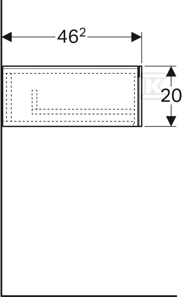 Szafka Xeno2 boczna 60 cm, szary mat - 500.507.43.1