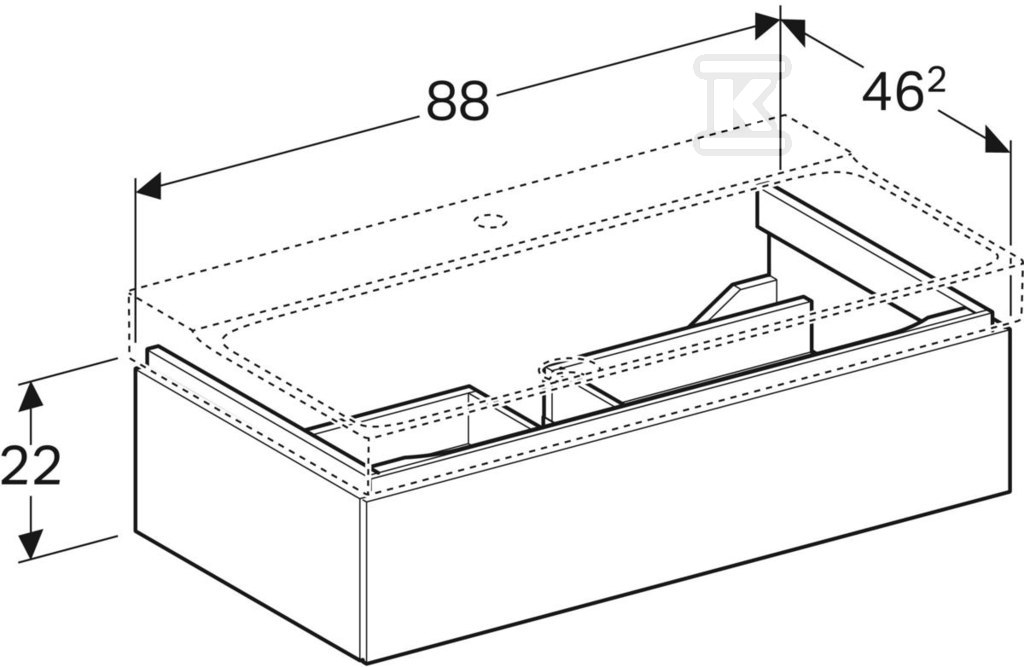 Kseno2 ormarić za umivaonik, 90 cm, 1 - 500.508.00.1