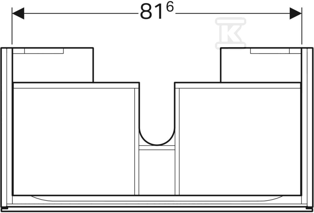 Kseno2 ormarić za umivaonik, 90 cm, 1 - 500.508.00.1