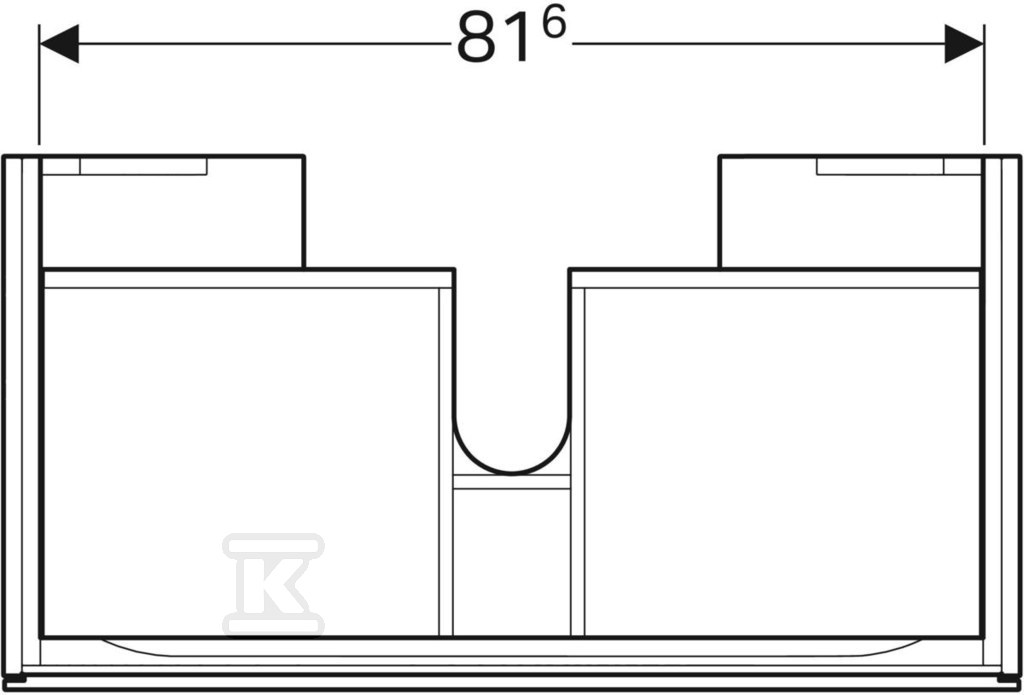 Szafka Xeno2 pod umywalkę 90 cm, 1 - 500.508.01.1