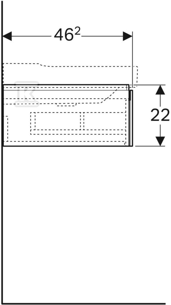 Szafka Xeno2 pod umywalkę 90 cm, 1 - 500.508.43.1