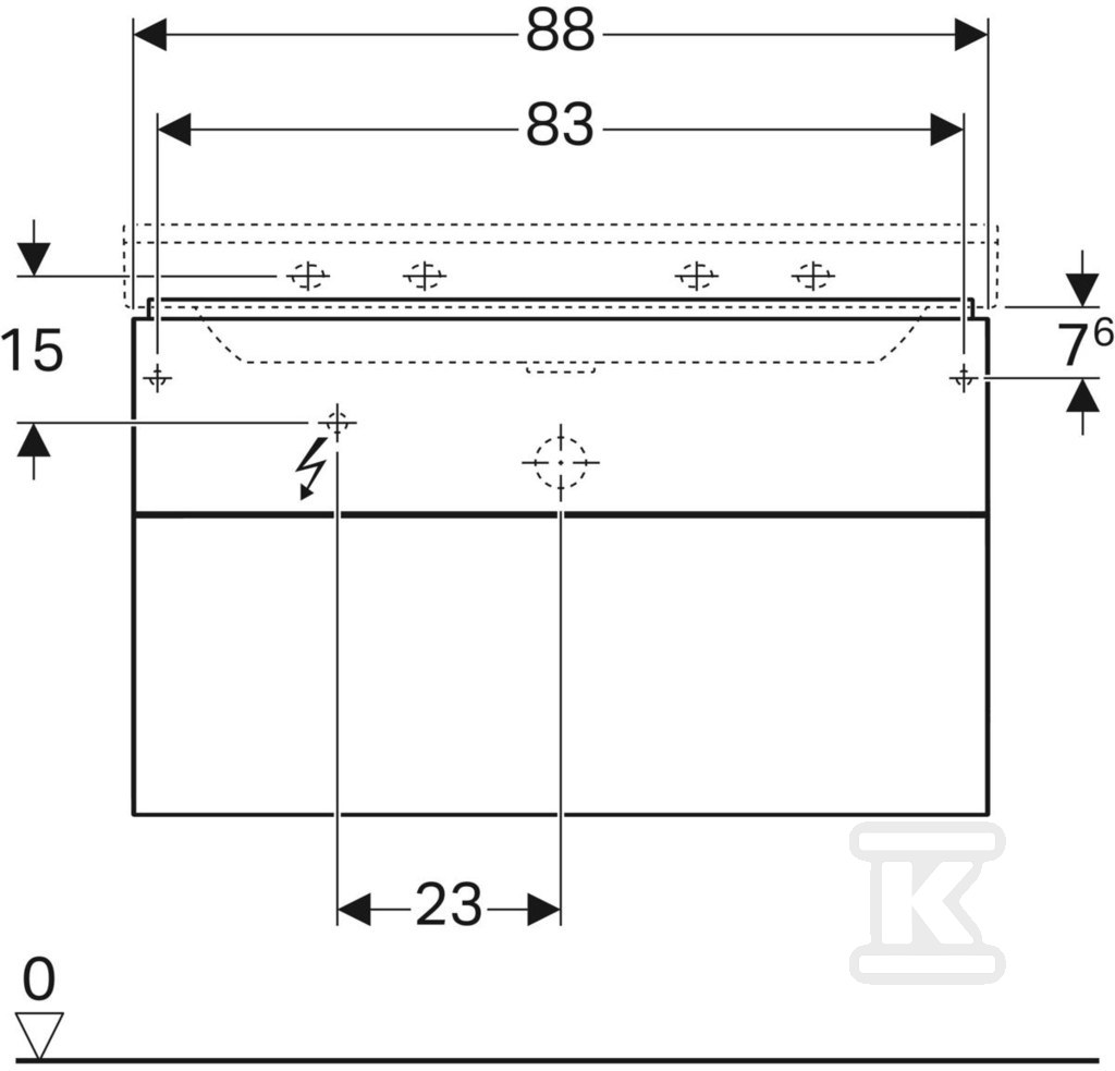 Szafka Xeno2 pod umywalkę 90 cm, 2 - 500.509.00.1