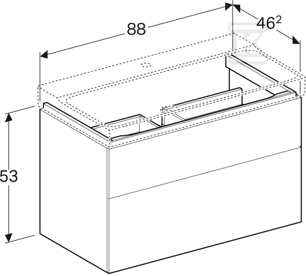 Szafka Xeno2 pod umywalkę 90 cm, 2 - 500.509.43.1