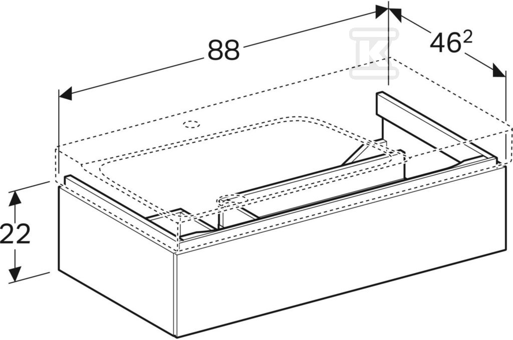 Szafka Xeno2 pod umywalkę 90 cm lewa, 1 - 500.513.00.1