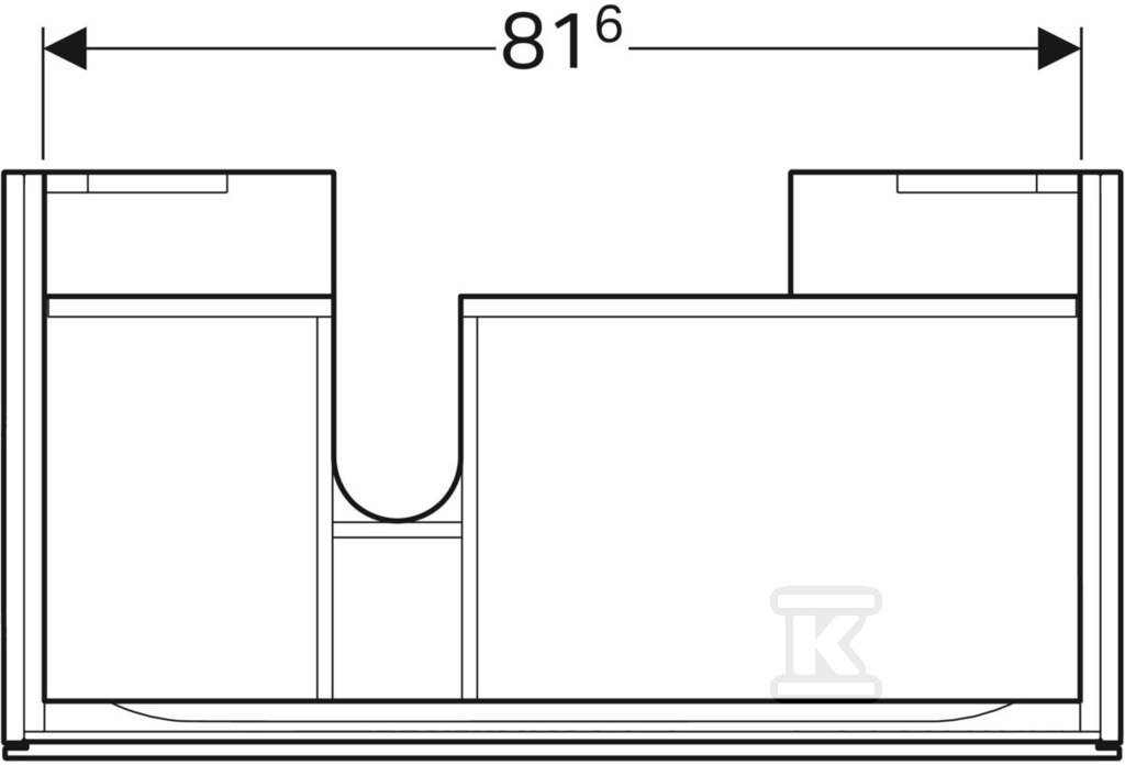 Szafka Xeno2 pod umywalkę 90 cm lewa, 1 - 500.513.00.1