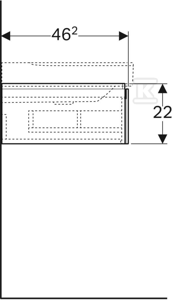 Szafka Xeno2 pod umywalkę 90 cm lewa, 1 - 500.513.01.1