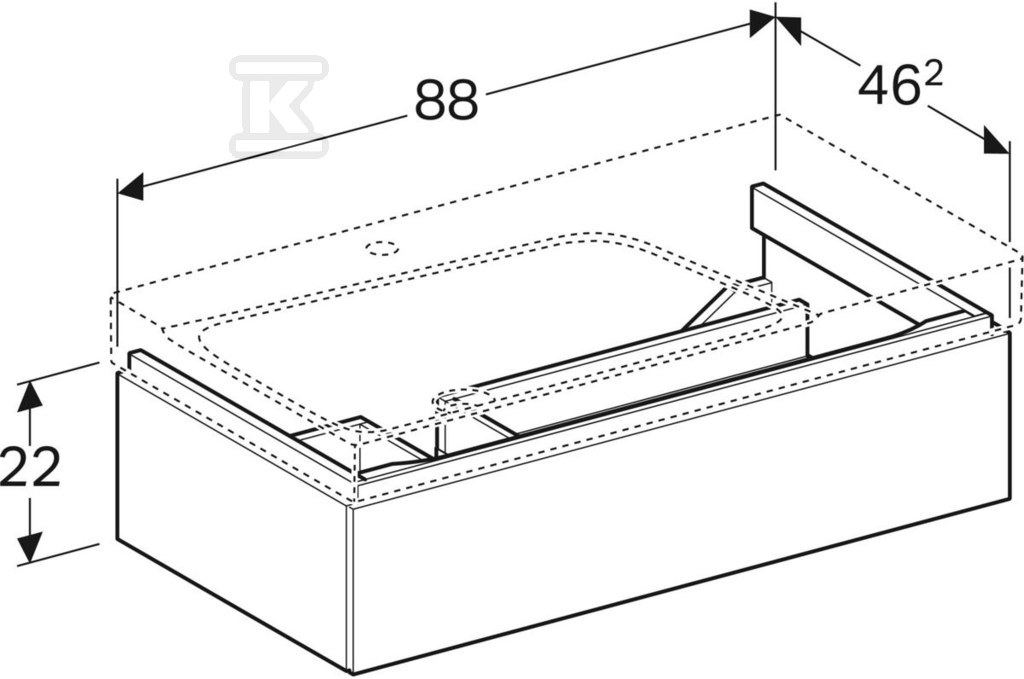 Kseno2 ormarić za umivaonik, 90 cm, - 500.513.43.1