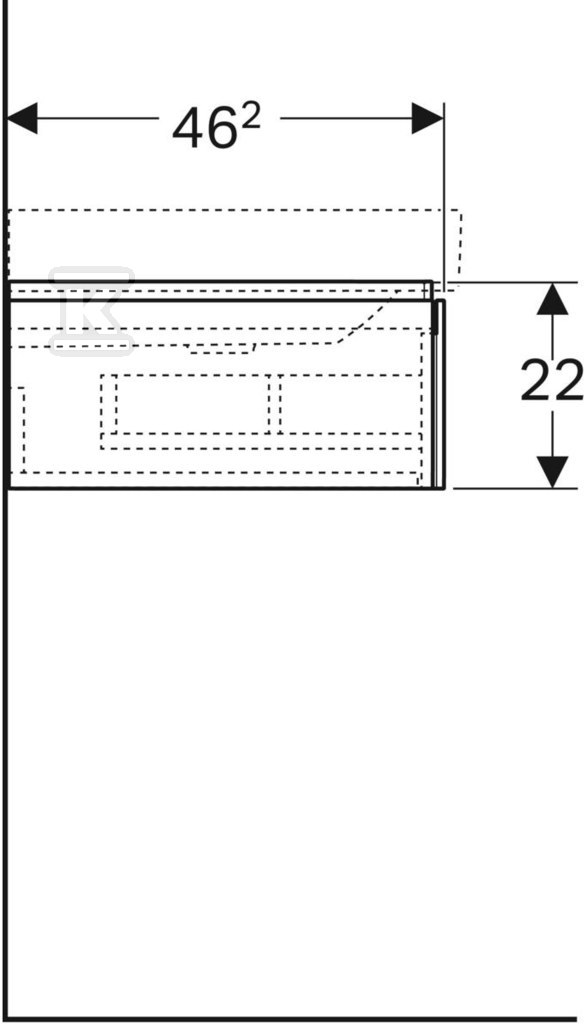 Szafka Xeno2 pod umywalkę 90 cm prawa, - 500.514.00.1