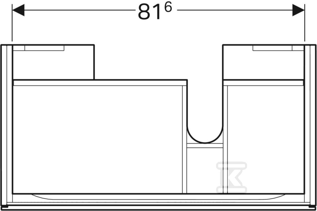 Szafka Xeno2 pod umywalkę 90 cm prawa, - 500.514.00.1