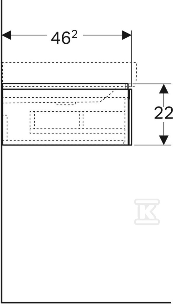 Szafka Xeno2 pod umywalkę 90 cm prawa, - 500.514.01.1