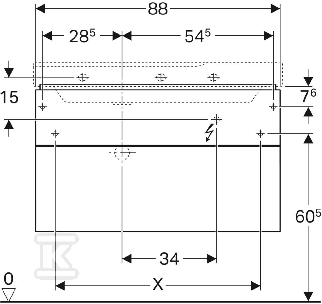 Szafka Xeno2 pod umywalkę 90 cm lewa, 2 - 500.515.00.1