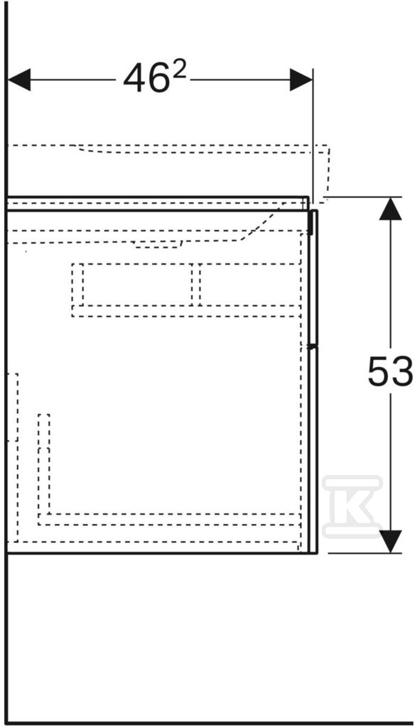 Szafka Xeno2 pod umywalkę 90 cm lewa, 2 - 500.515.00.1